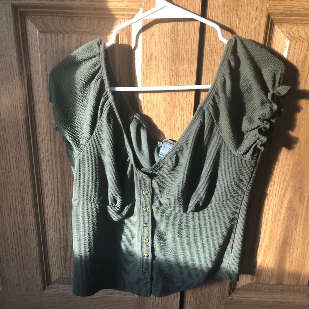 Green Crop Top